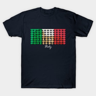 Flag of Italy - Heart pattern T-Shirt